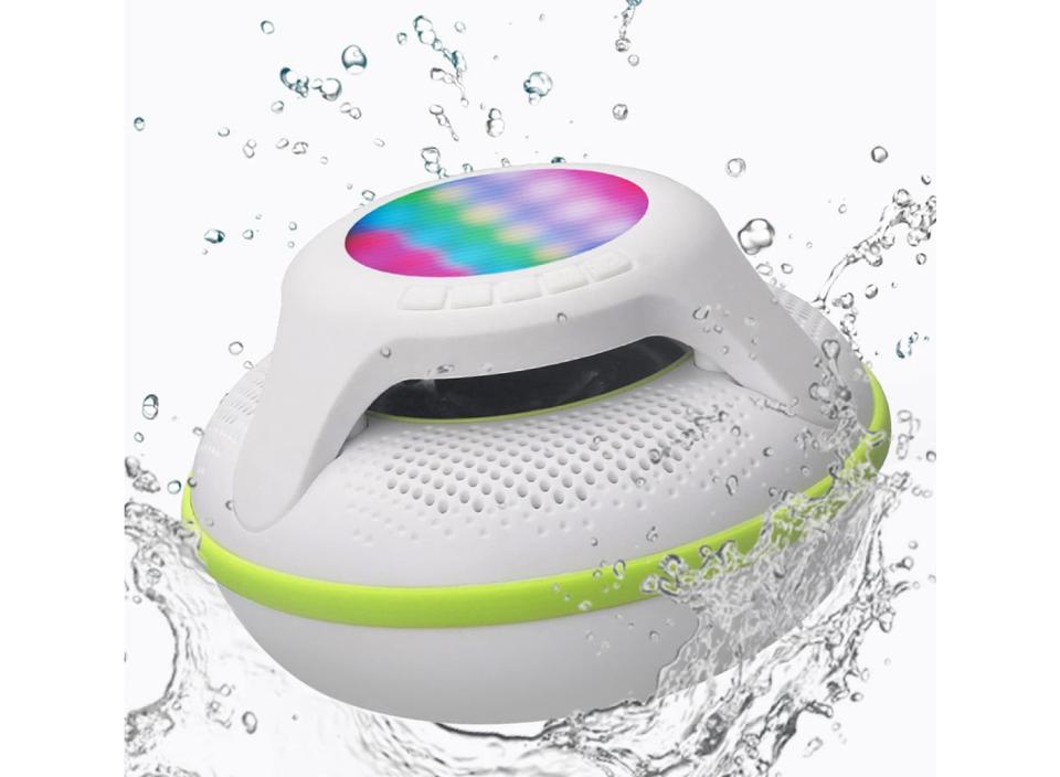 Stream music for up to four hours at a time with this floating Bluetooth speaker. (Source: Amazon)